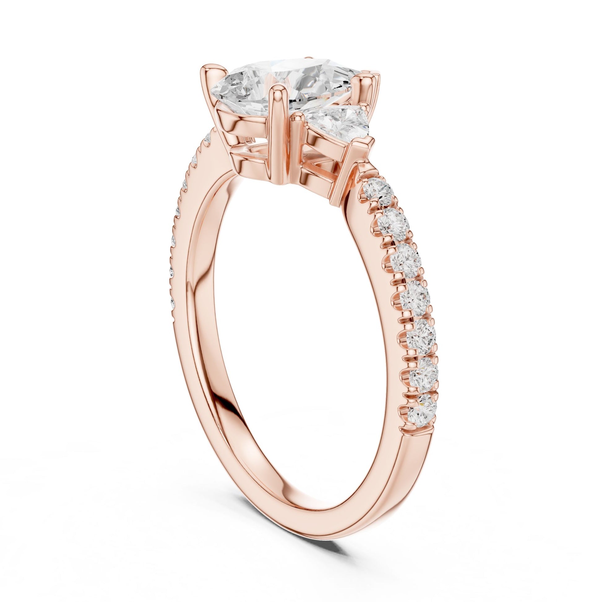 Pear Lab Grown Diamond Three-Stone Engagement Ring