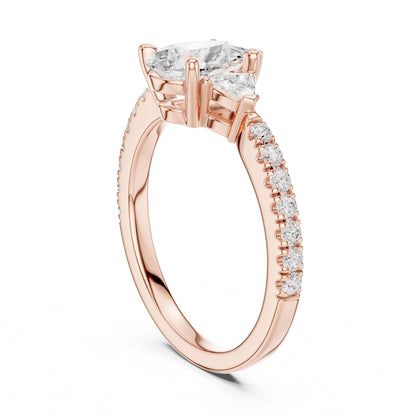 Pear Lab Grown Diamond Three-Stone Engagement Ring