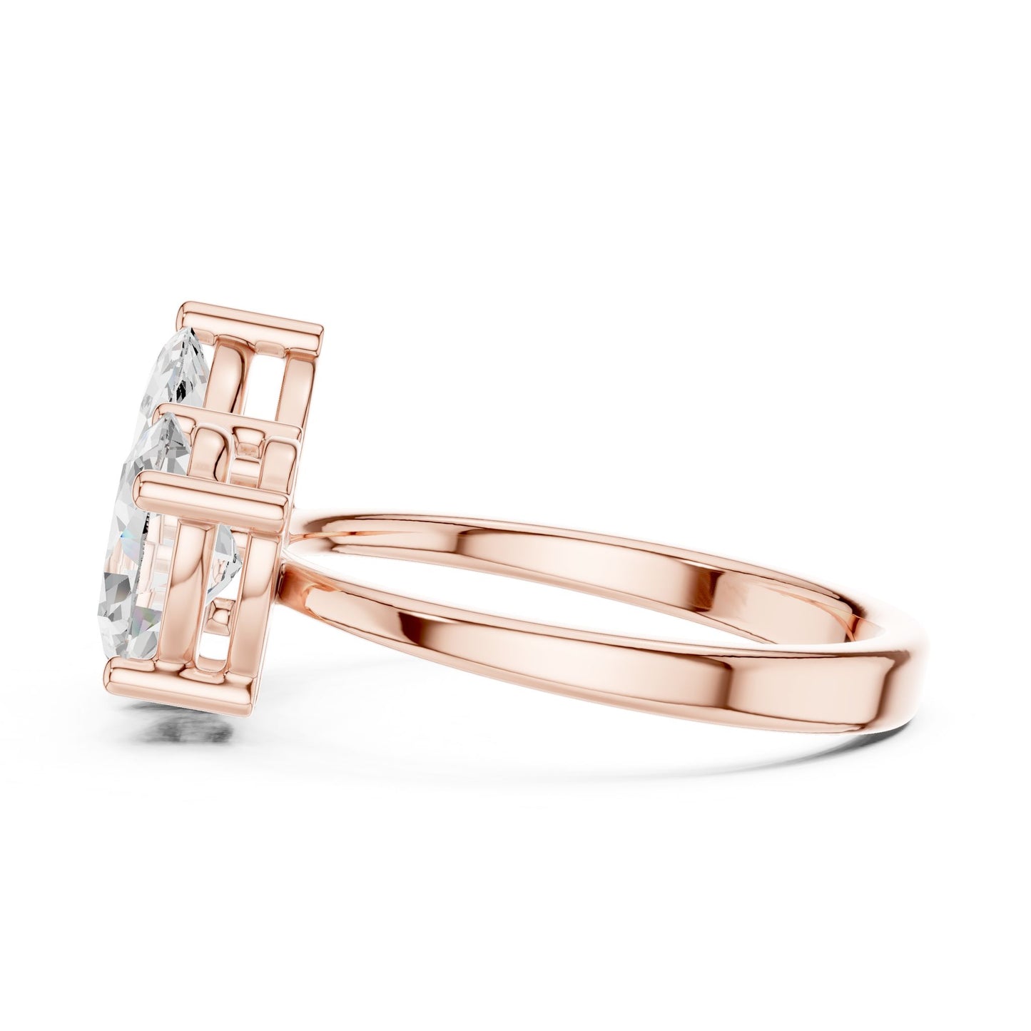 Pear Lab Grown Diamond Three-Stone Engagement Ring