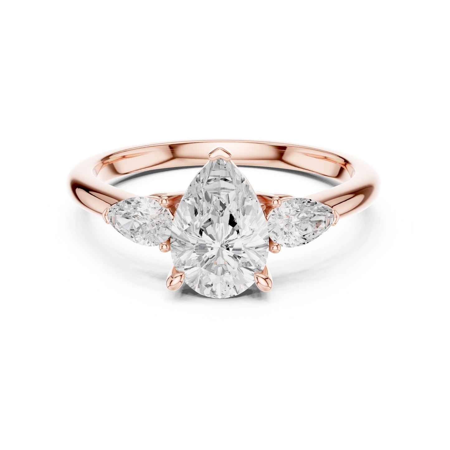 Pear Lab Grown Diamond Three-Stone Engagement Ring