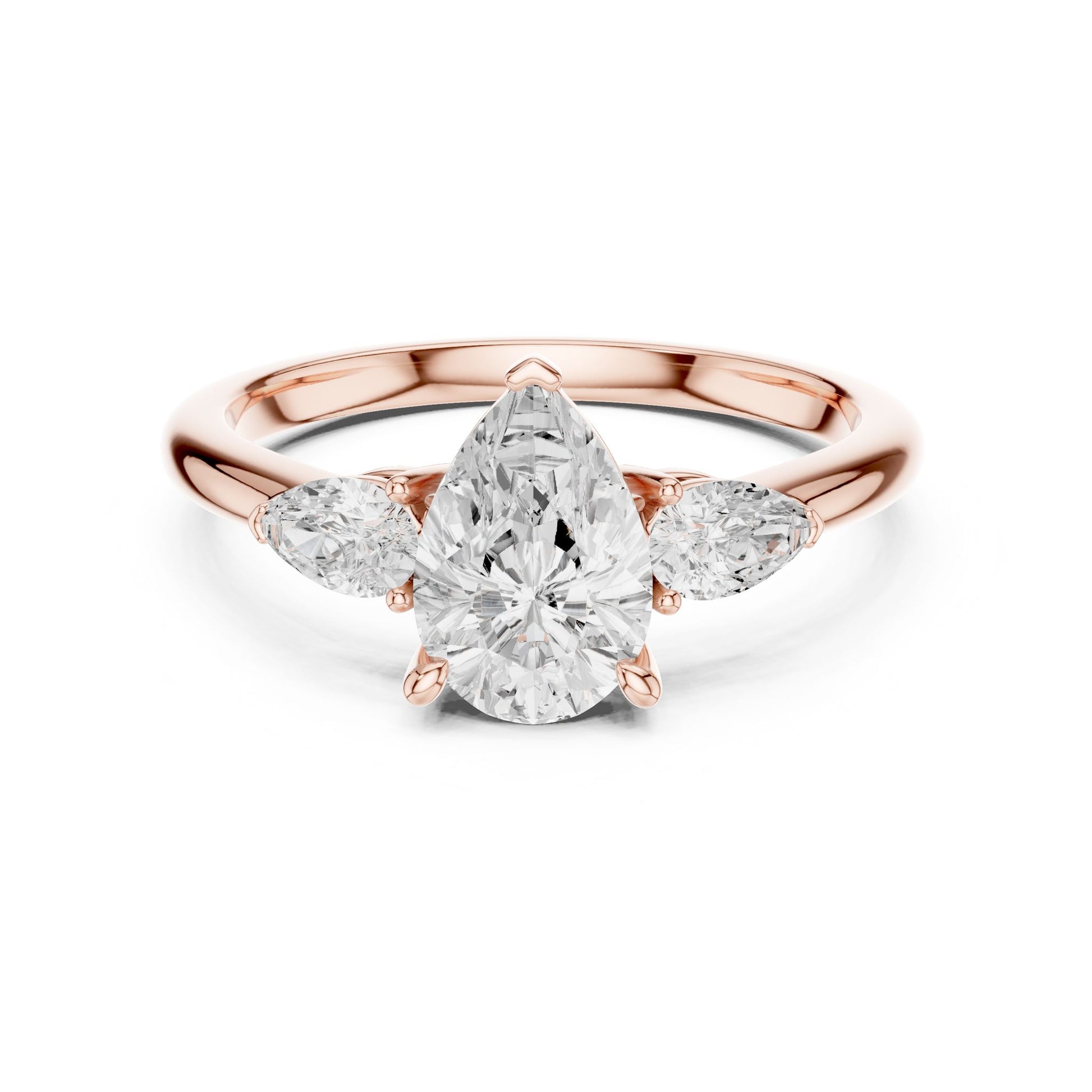 Pear Lab Grown Diamond Three-Stone Engagement Ring