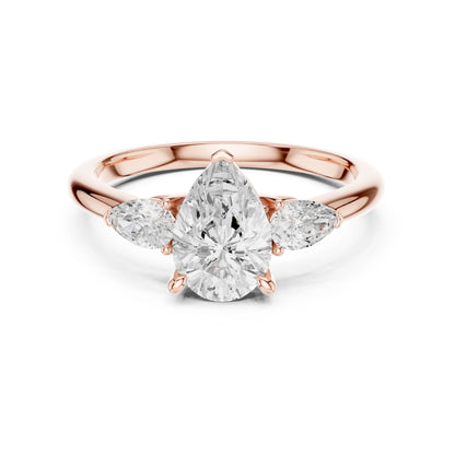 Pear Lab Grown Diamond Three-Stone Engagement Ring