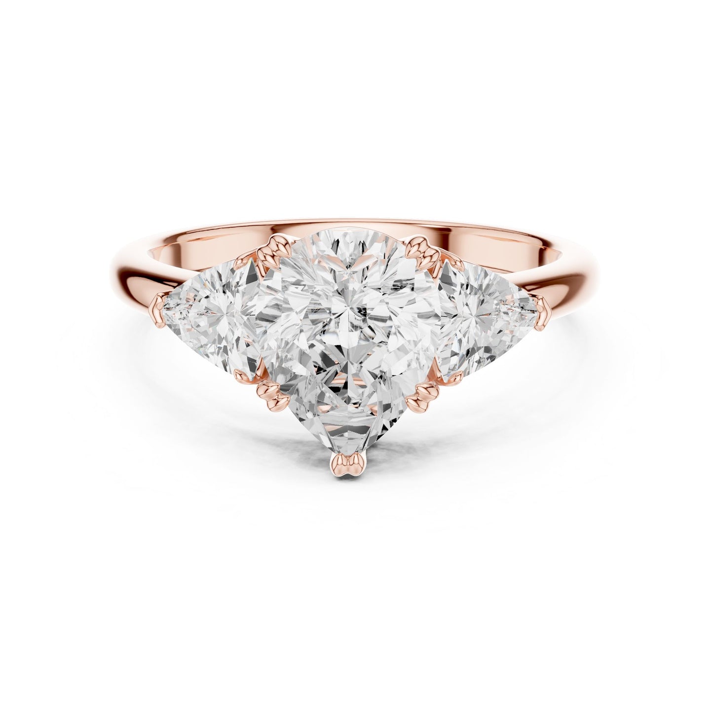 Pear Lab Grown Diamond Three-Stone Engagement Ring