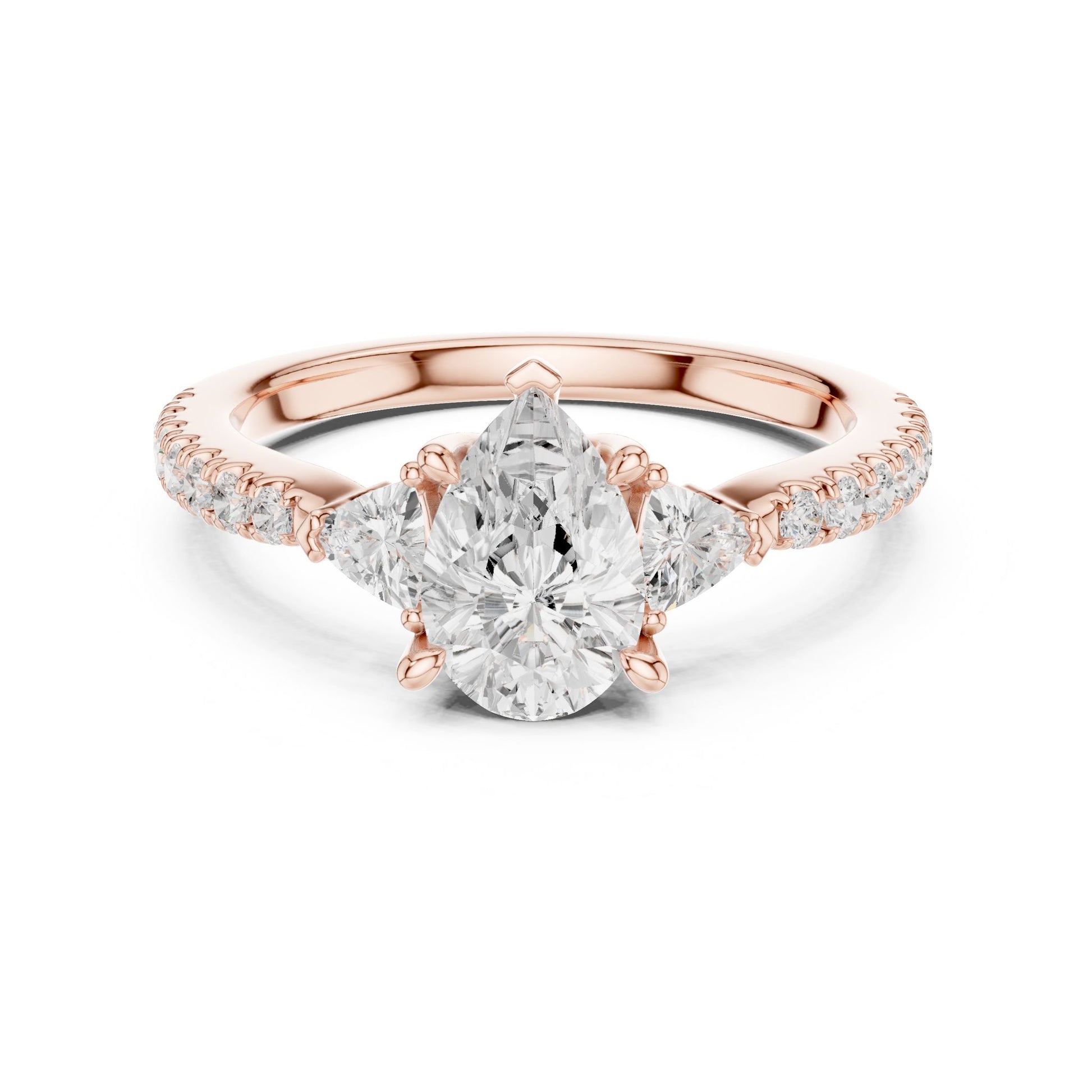 Pear Lab Grown Diamond Three-Stone Engagement Ring
