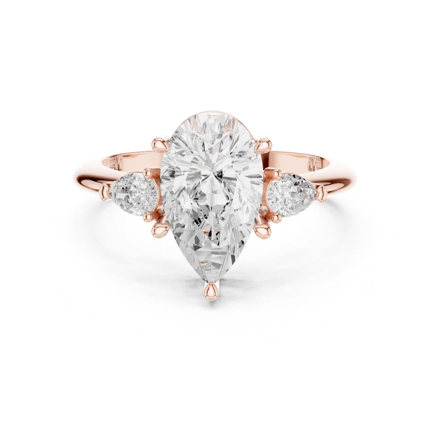 Pear Lab Grown Diamond Three-Stone Engagement Ring