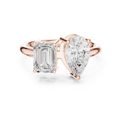 Pear Lab Grown Diamond Three-Stone Engagement Ring