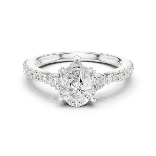 Pear Lab Grown Diamond Three-Stone Engagement Ring