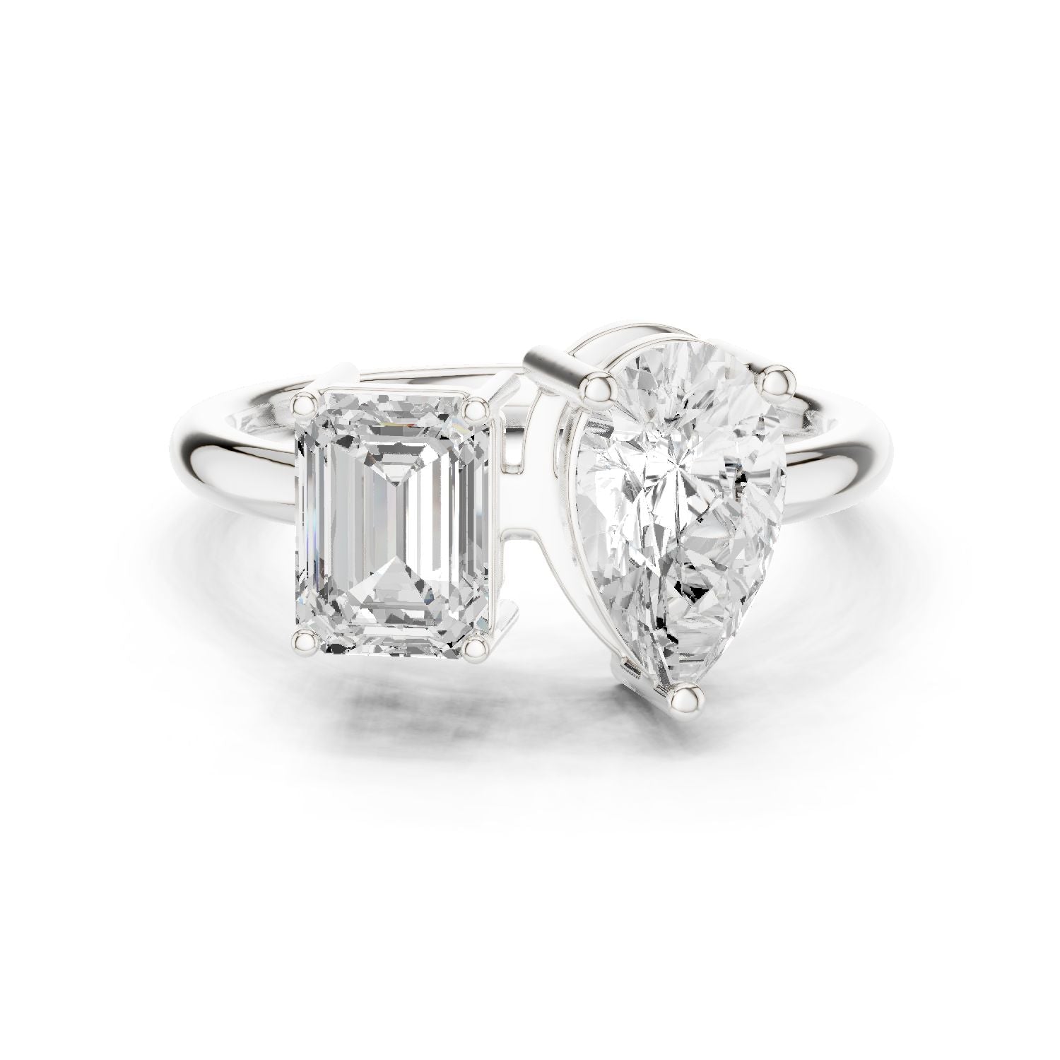 Pear Lab Grown Diamond Three-Stone Engagement Ring