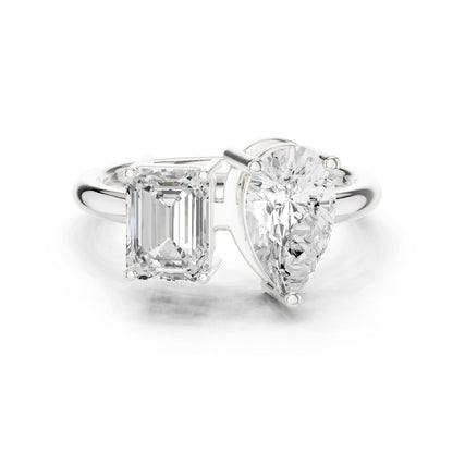 Pear Lab Grown Diamond Three-Stone Engagement Ring