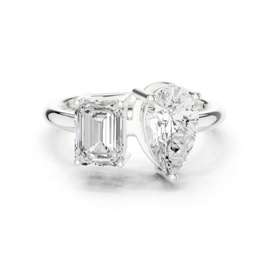 Pear Lab Grown Diamond Three-Stone Engagement Ring