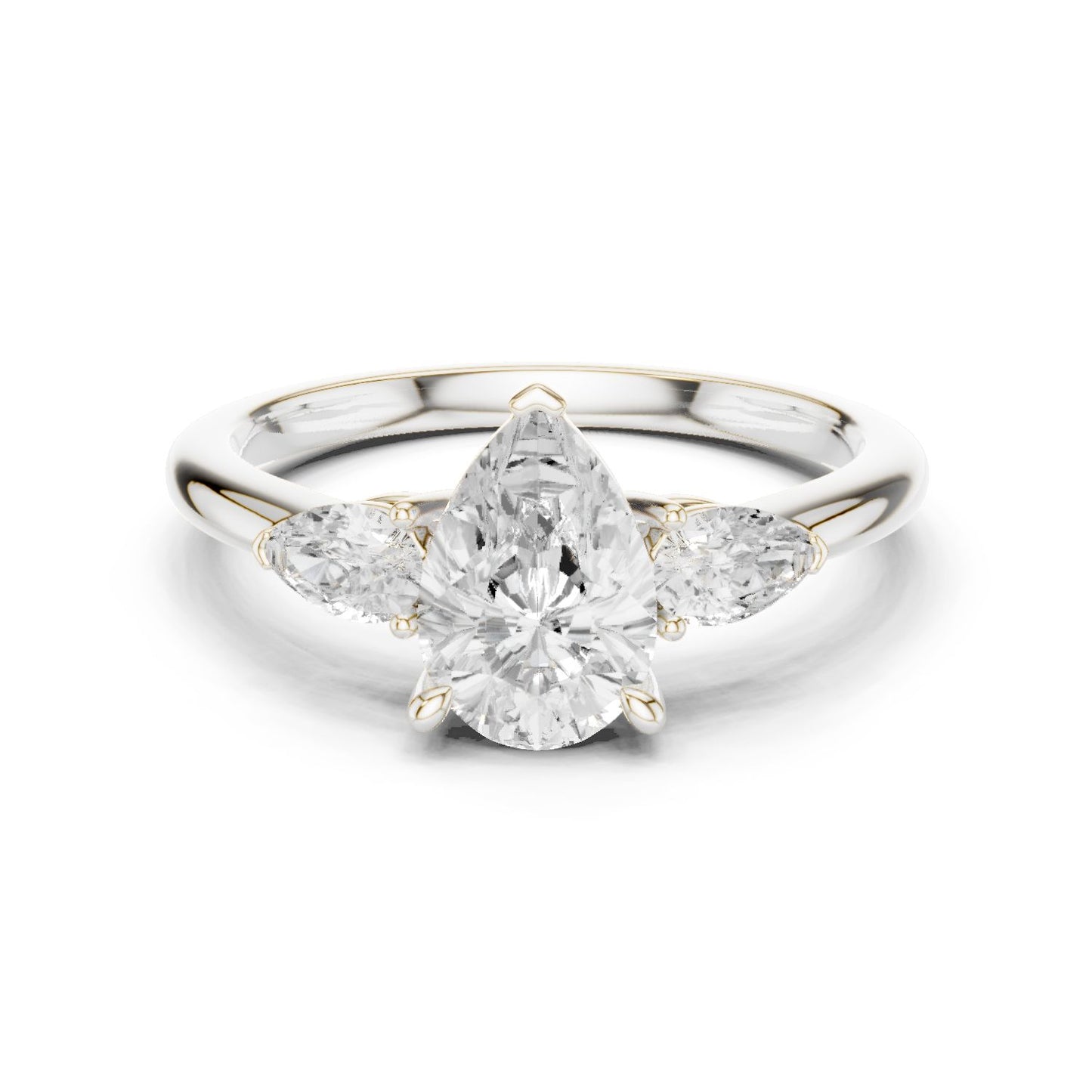 Pear Lab Grown Diamond Three-Stone Engagement Ring