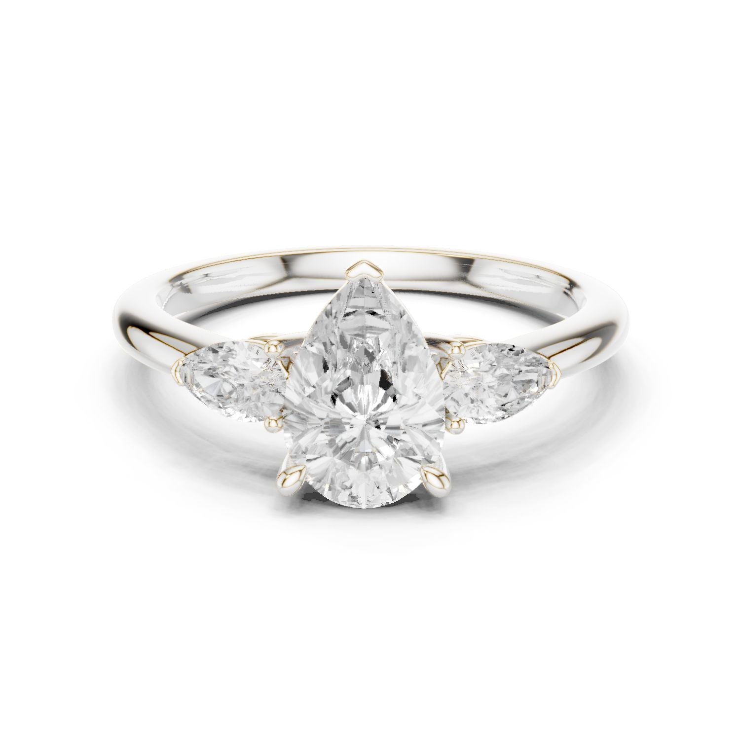 Pear Lab Grown Diamond Three-Stone Engagement Ring
