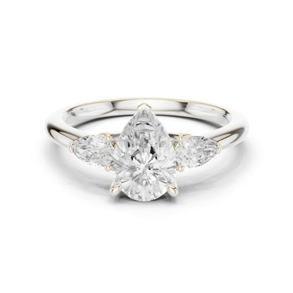 Pear Lab Grown Diamond Three-Stone Engagement Ring