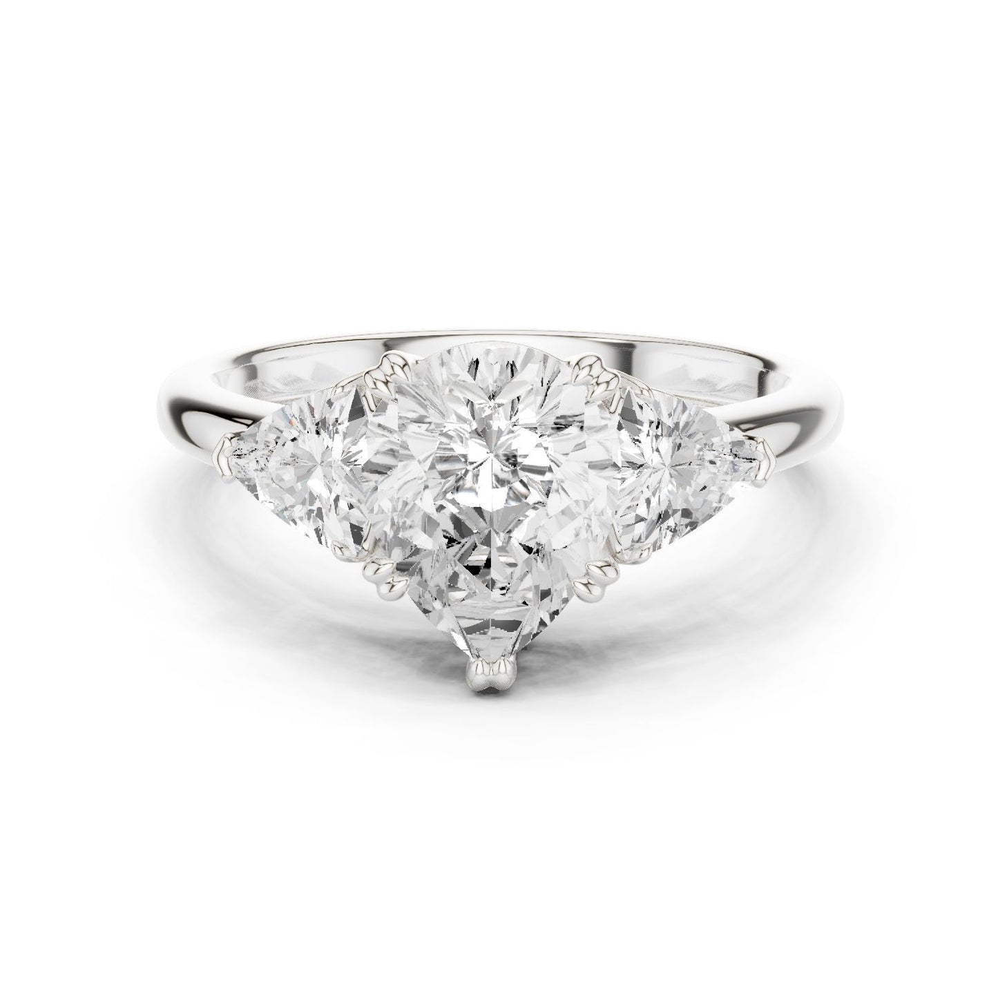 Pear Lab Grown Diamond Three-Stone Engagement Ring