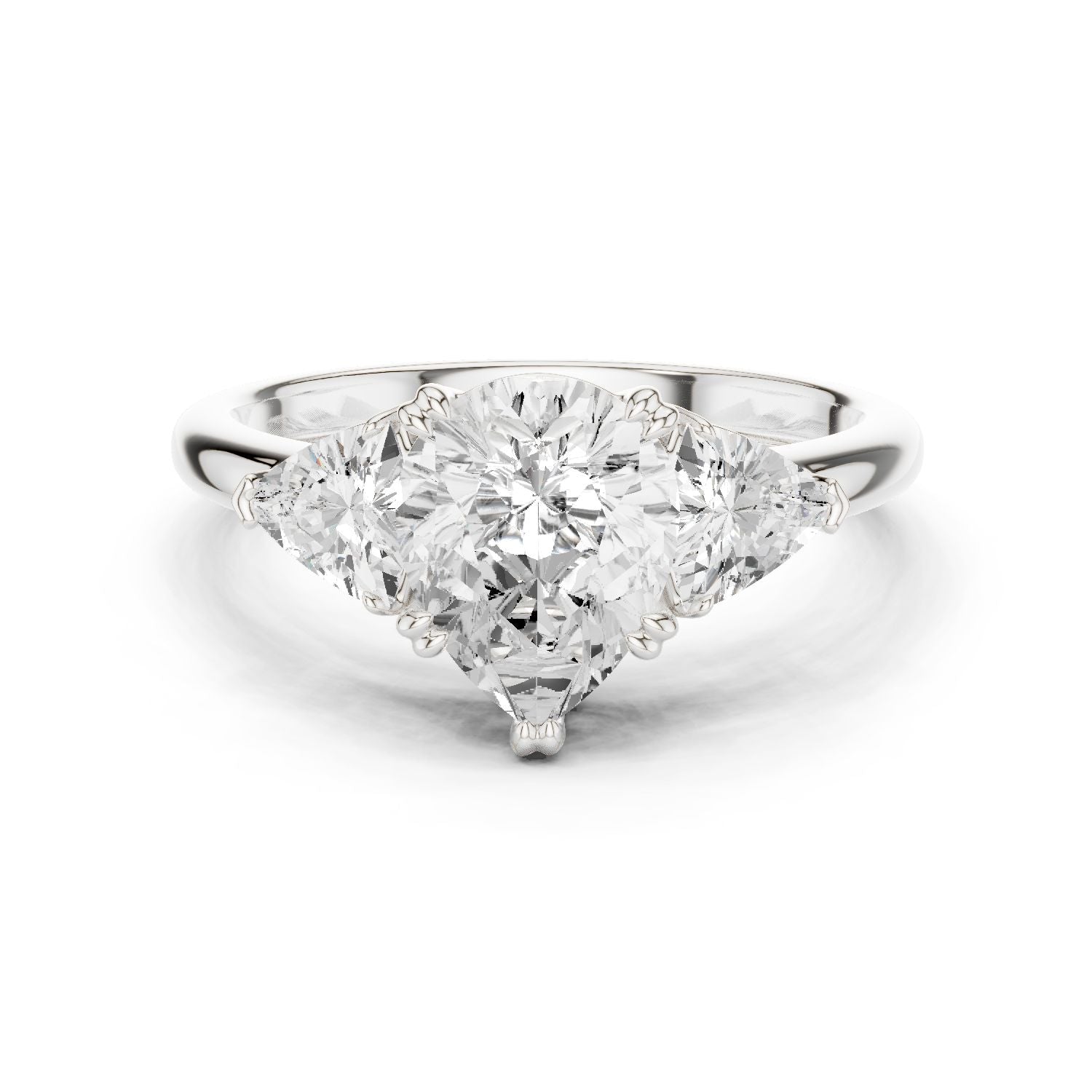 Pear Lab Grown Diamond Three-Stone Engagement Ring