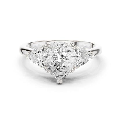 Pear Lab Grown Diamond Three-Stone Engagement Ring