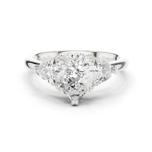 Pear Lab Grown Diamond Three-Stone Engagement Ring