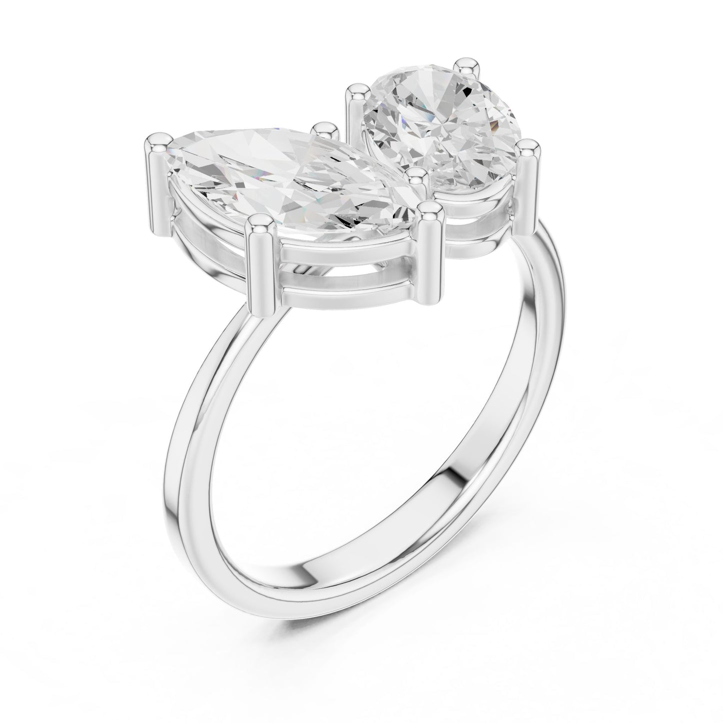 Pear Lab Grown Diamond Three-Stone Engagement Ring