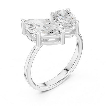 Pear Lab Grown Diamond Three-Stone Engagement Ring