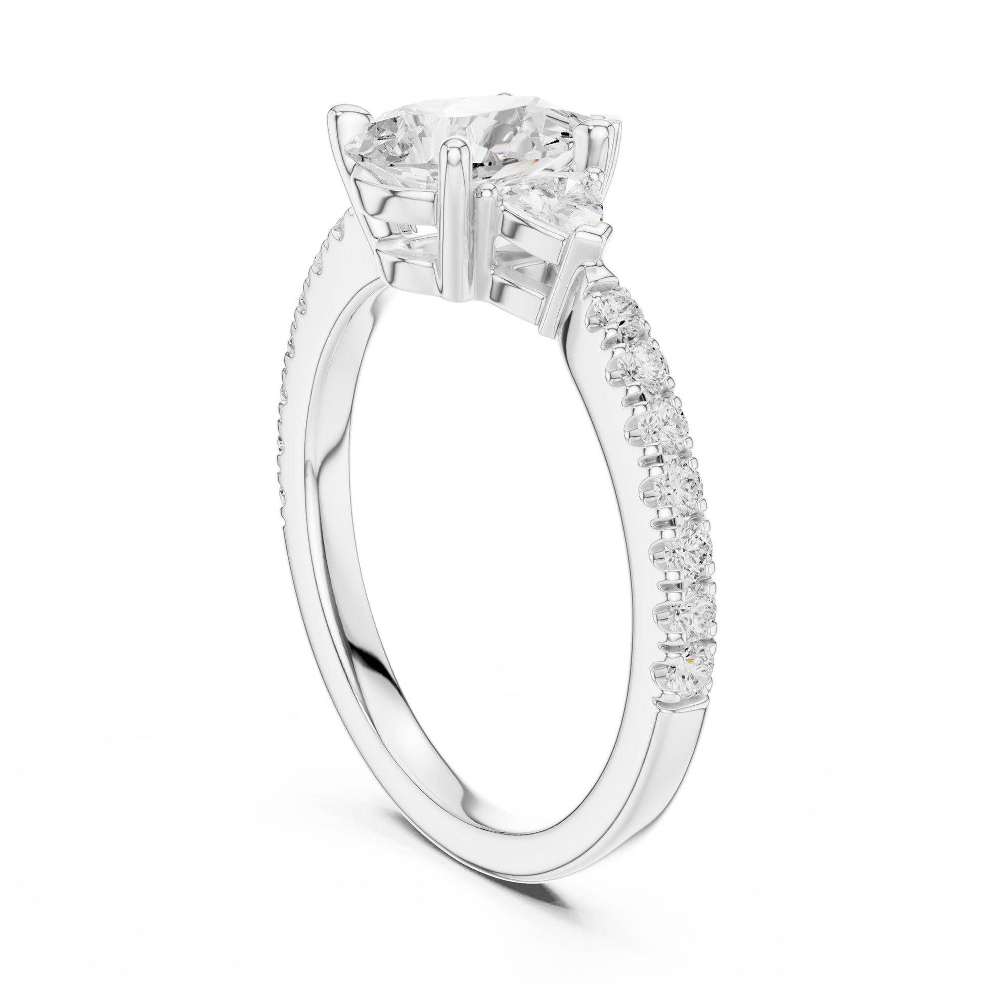 Pear Lab Grown Diamond Three-Stone Engagement Ring