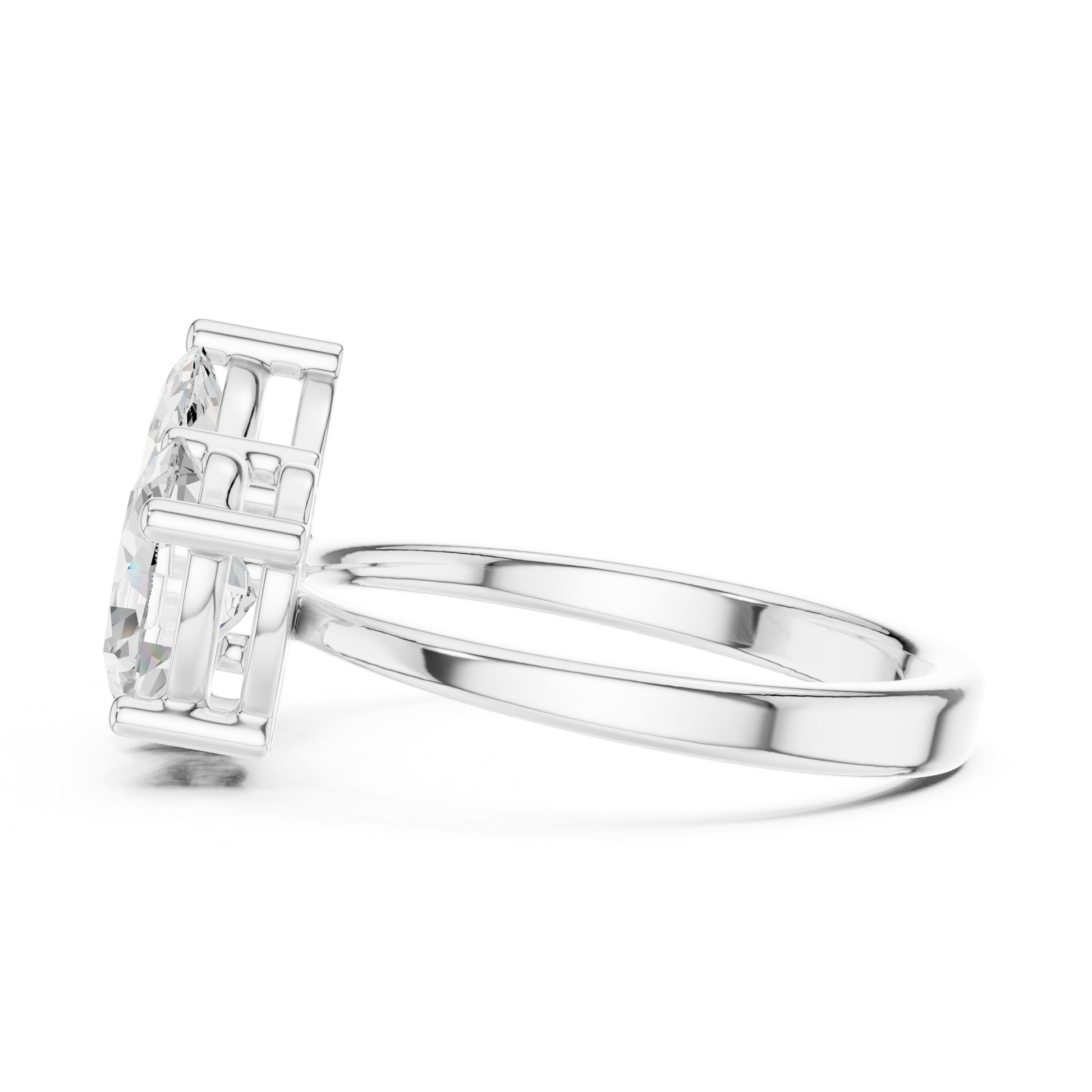 Pear Lab Grown Diamond Three-Stone Engagement Ring