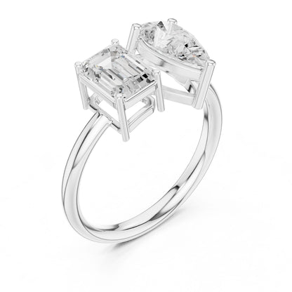 Pear Lab Grown Diamond Three-Stone Engagement Ring
