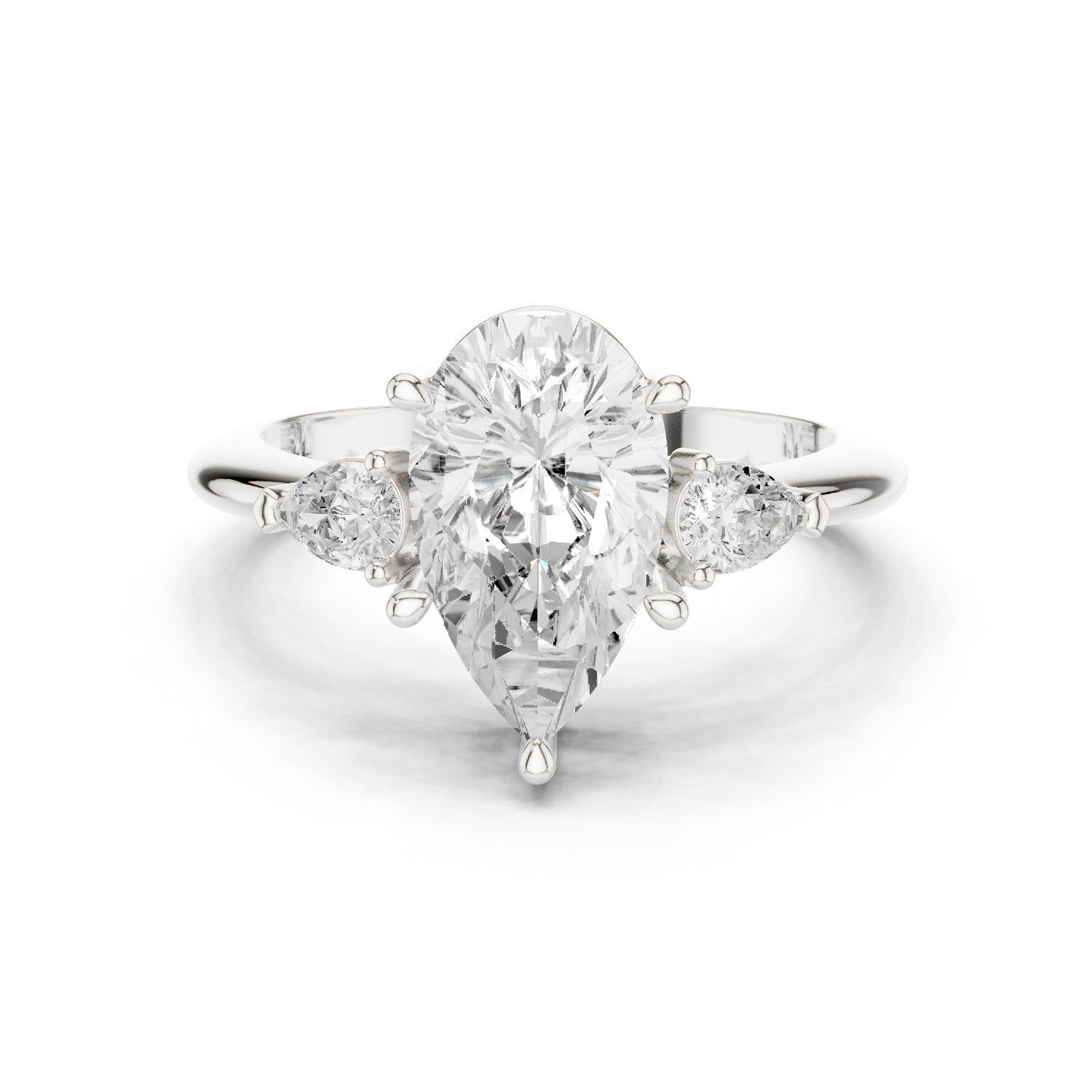 Pear Lab Grown Diamond Three-Stone Engagement Ring