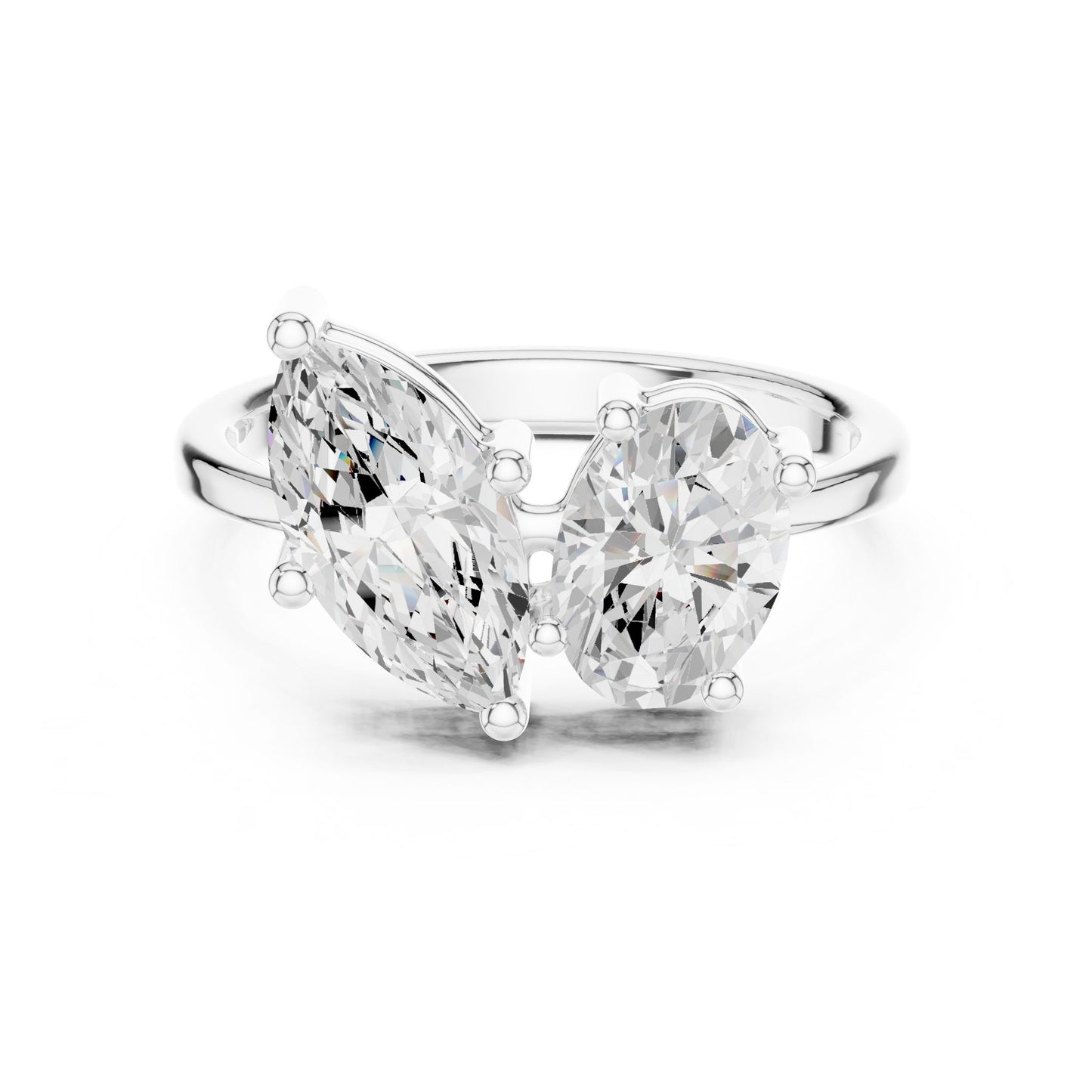 Pear Lab Grown Diamond Three-Stone Engagement Ring