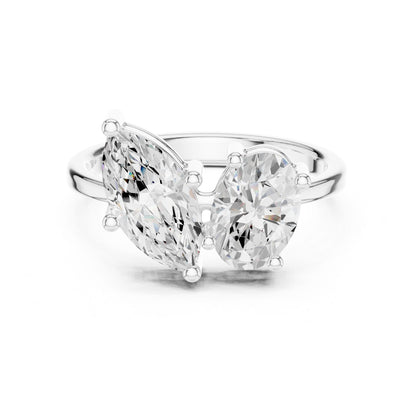 Pear Lab Grown Diamond Three-Stone Engagement Ring