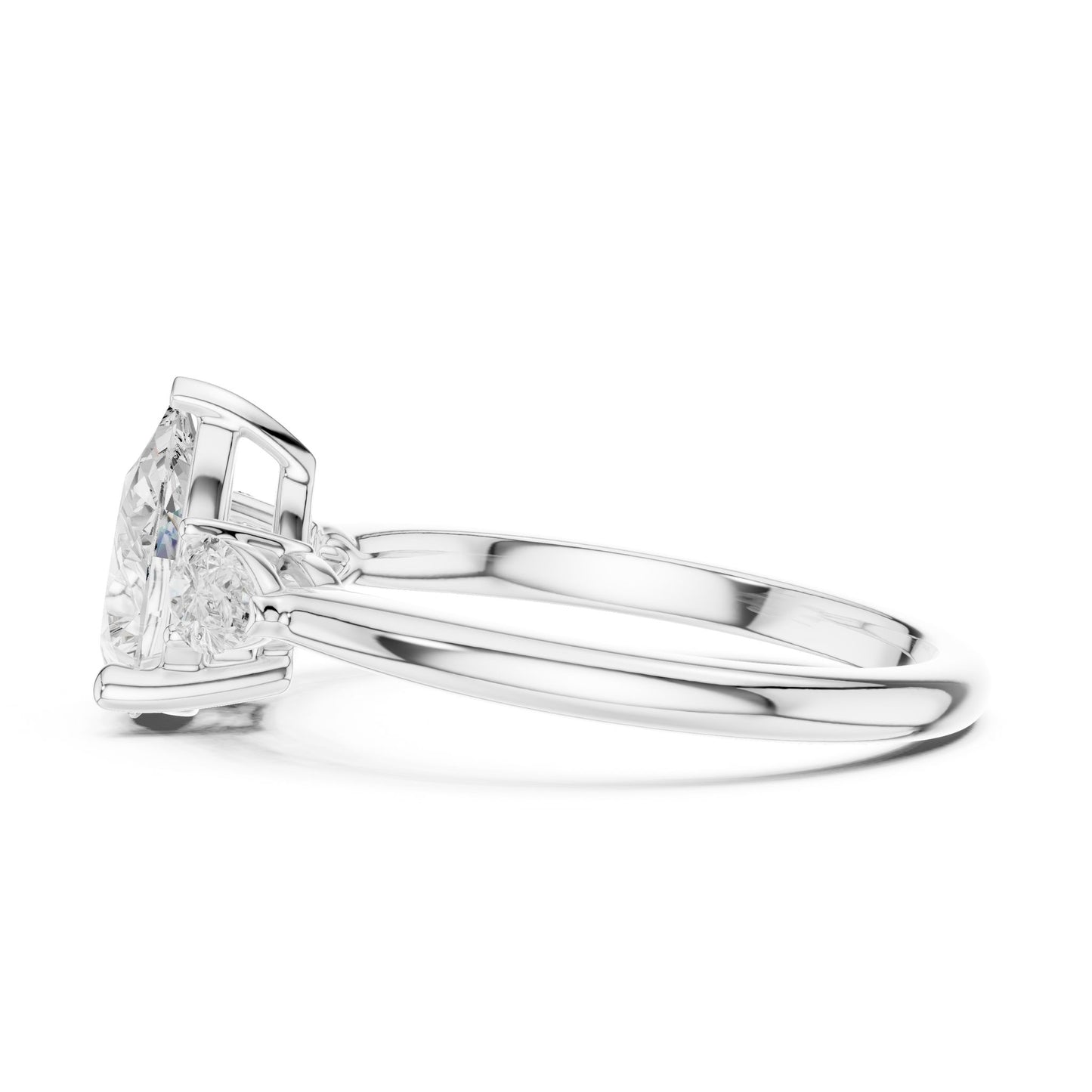Pear Lab Grown Diamond Three-Stone Engagement Ring