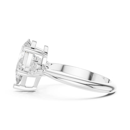 Pear Lab Grown Diamond Three-Stone Engagement Ring