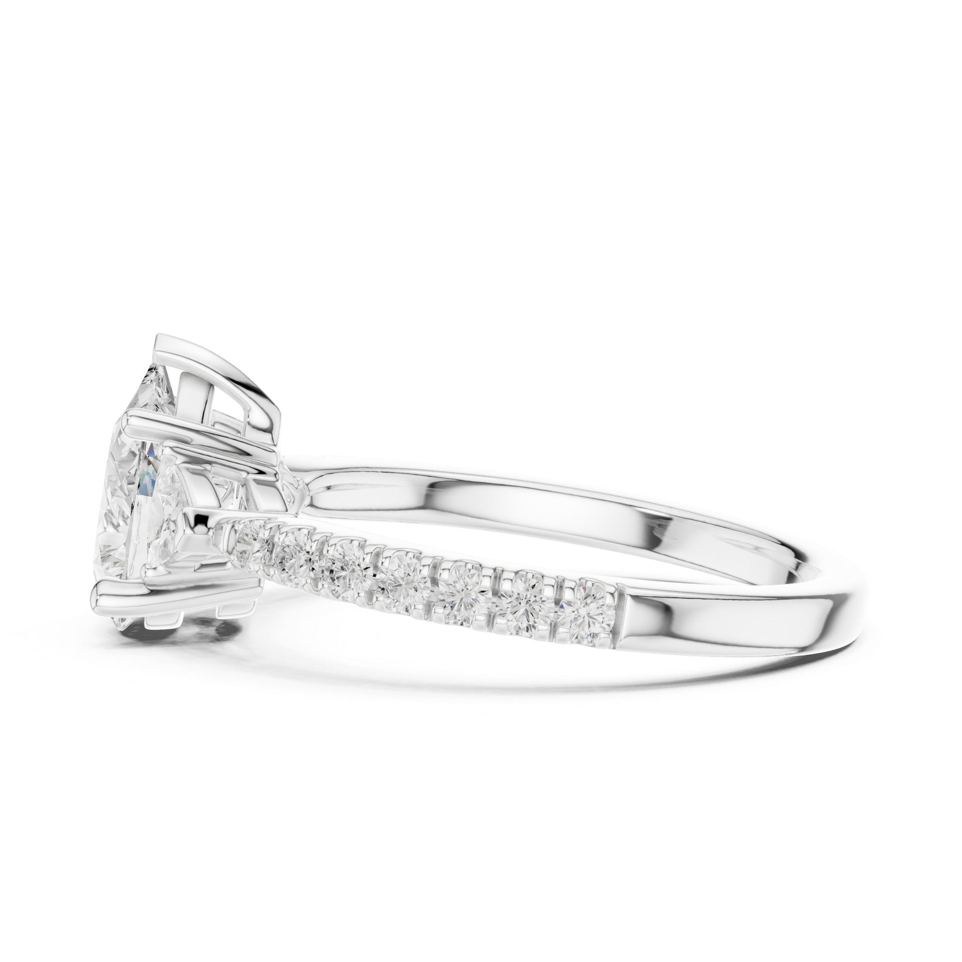 Pear Lab Grown Diamond Three-Stone Engagement Ring