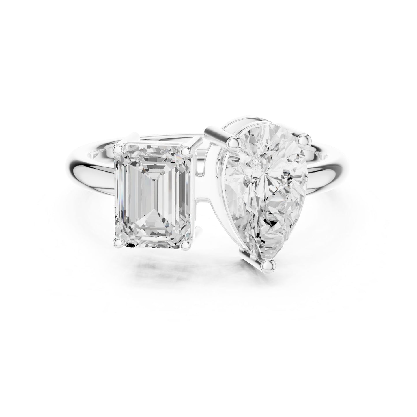 Pear Lab Grown Diamond Three-Stone Engagement Ring