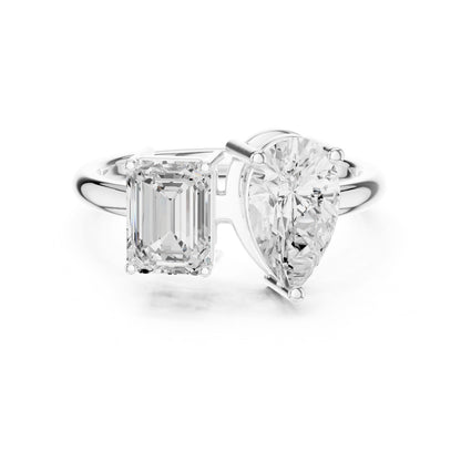 Pear Lab Grown Diamond Three-Stone Engagement Ring