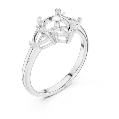Pear Lab Grown Diamond Three-Stone Engagement Ring