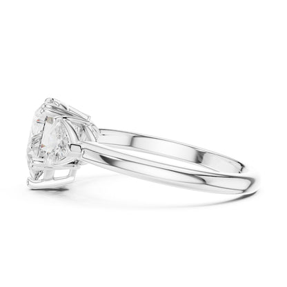 Pear Lab Grown Diamond Three-Stone Engagement Ring