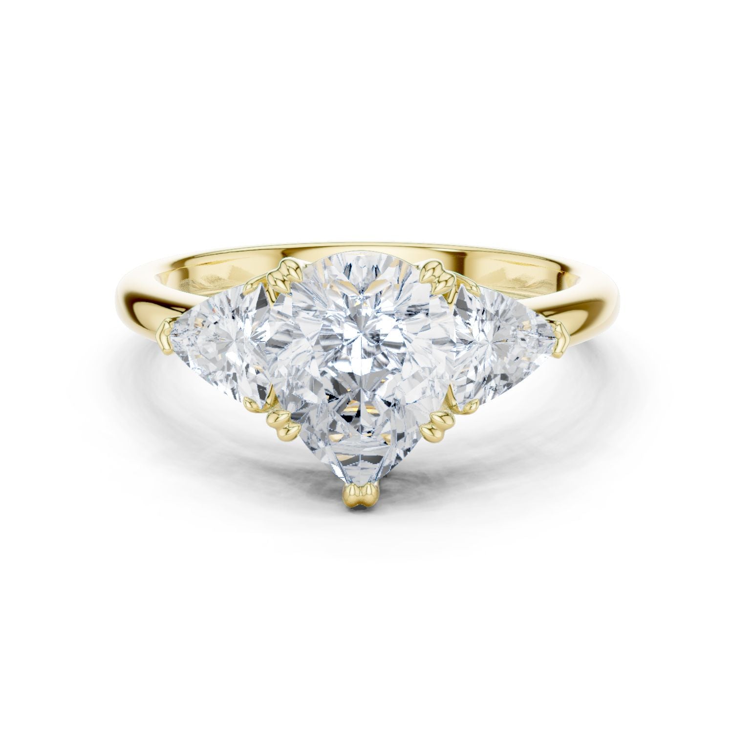 Pear Lab Grown Diamond Three-Stone Engagement Ring