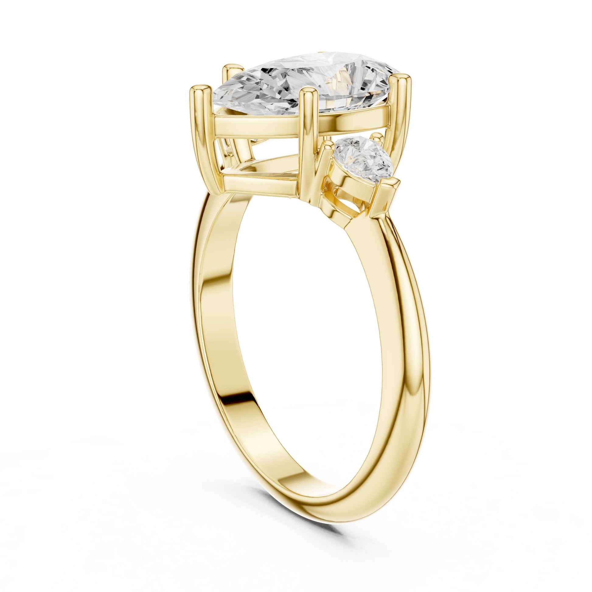 Pear Lab Grown Diamond Three-Stone Engagement Ring