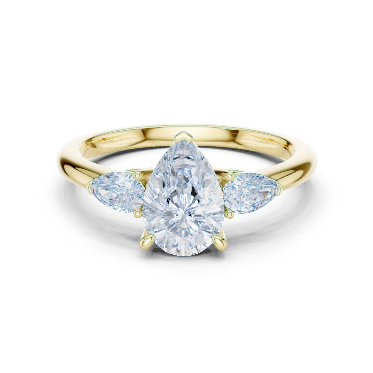 Pear Lab Grown Diamond Three-Stone Engagement Ring