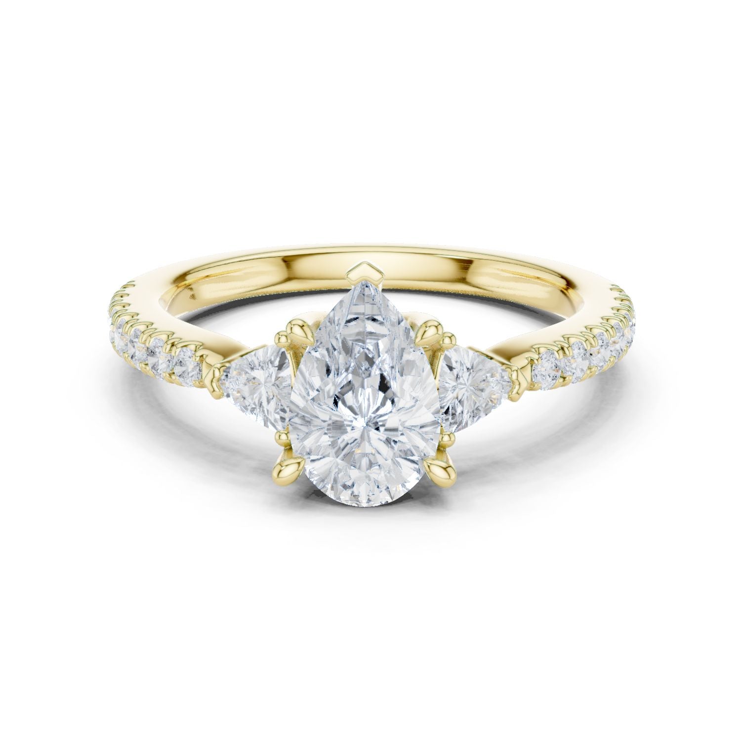 Pear Lab Grown Diamond Three-Stone Engagement Ring