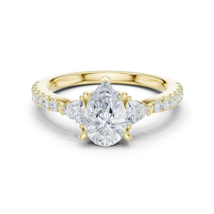 Pear Lab Grown Diamond Three-Stone Engagement Ring