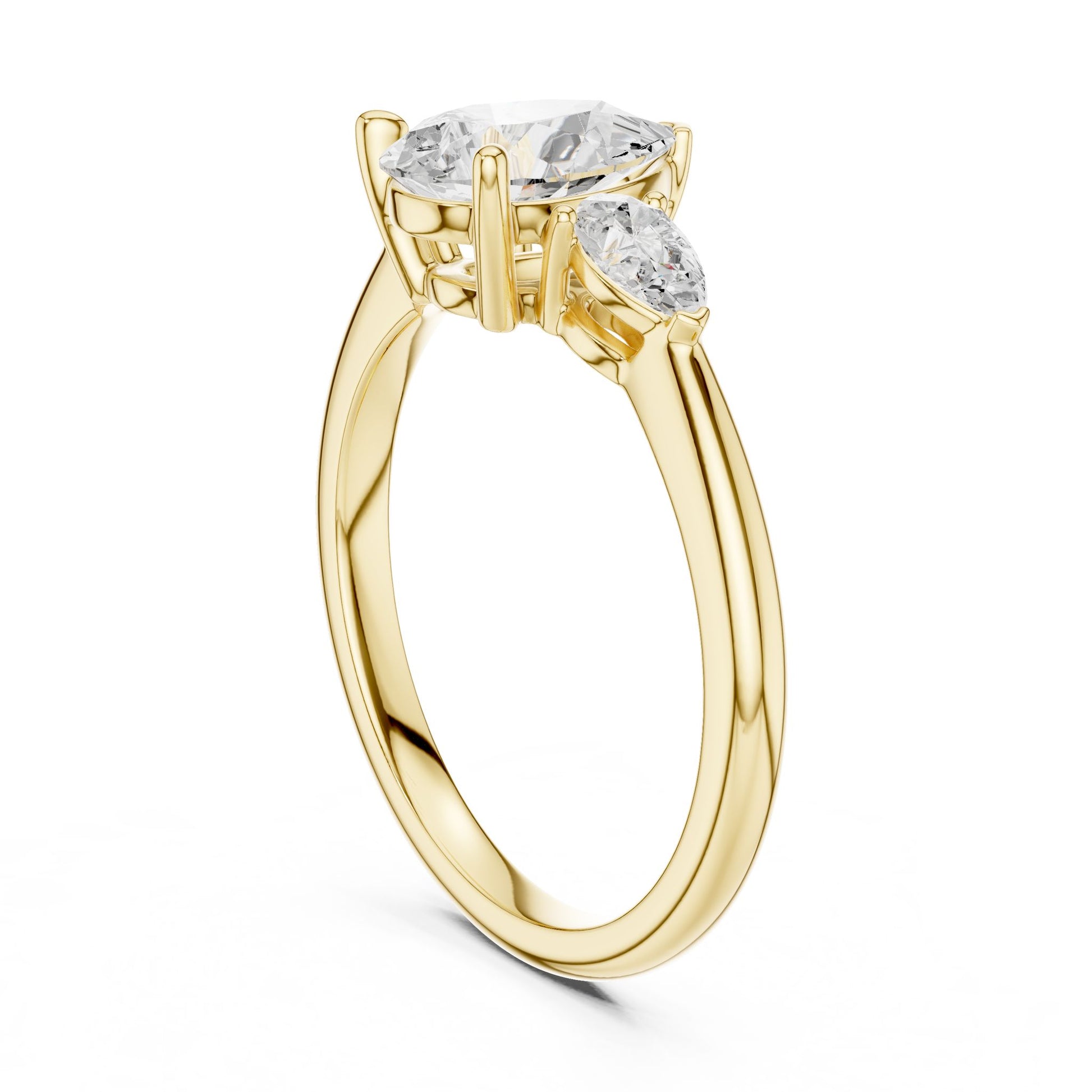 Pear Lab Grown Diamond Three-Stone Engagement Ring