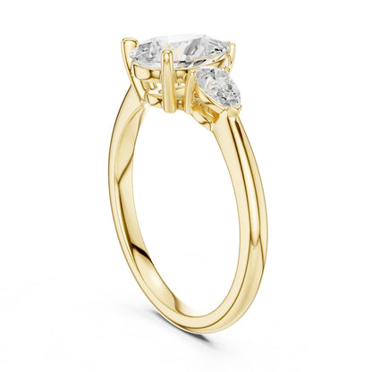 Pear Lab Grown Diamond Three-Stone Engagement Ring