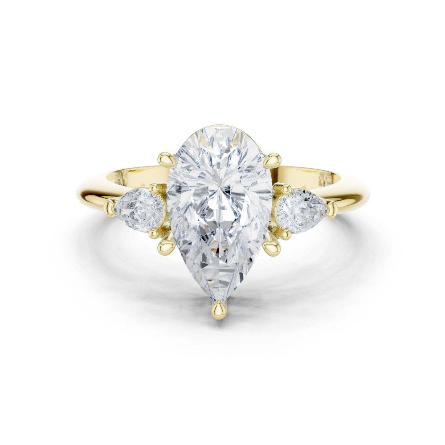 Pear Lab Grown Diamond Three-Stone Engagement Ring