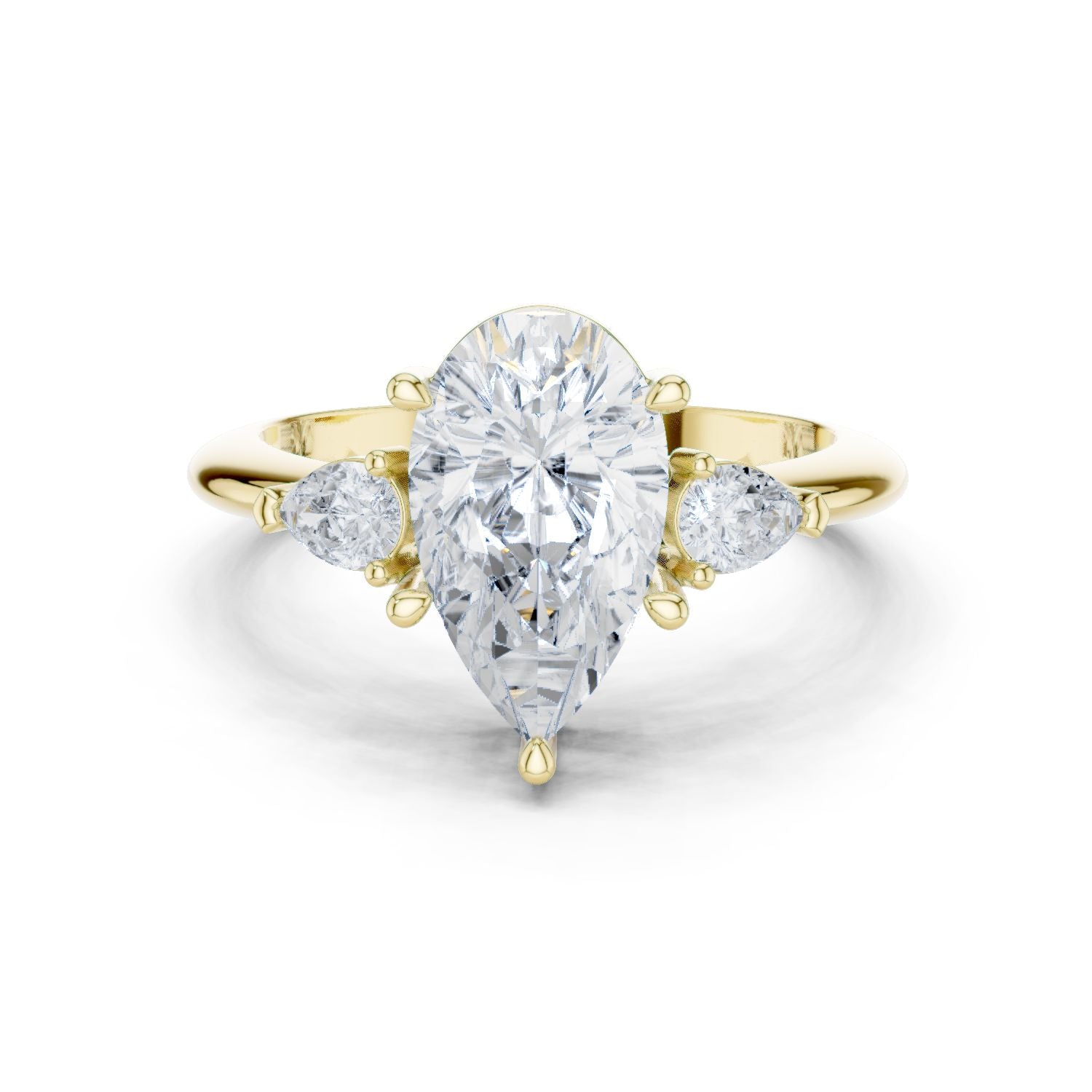 Pear Lab Grown Diamond Three-Stone Engagement Ring