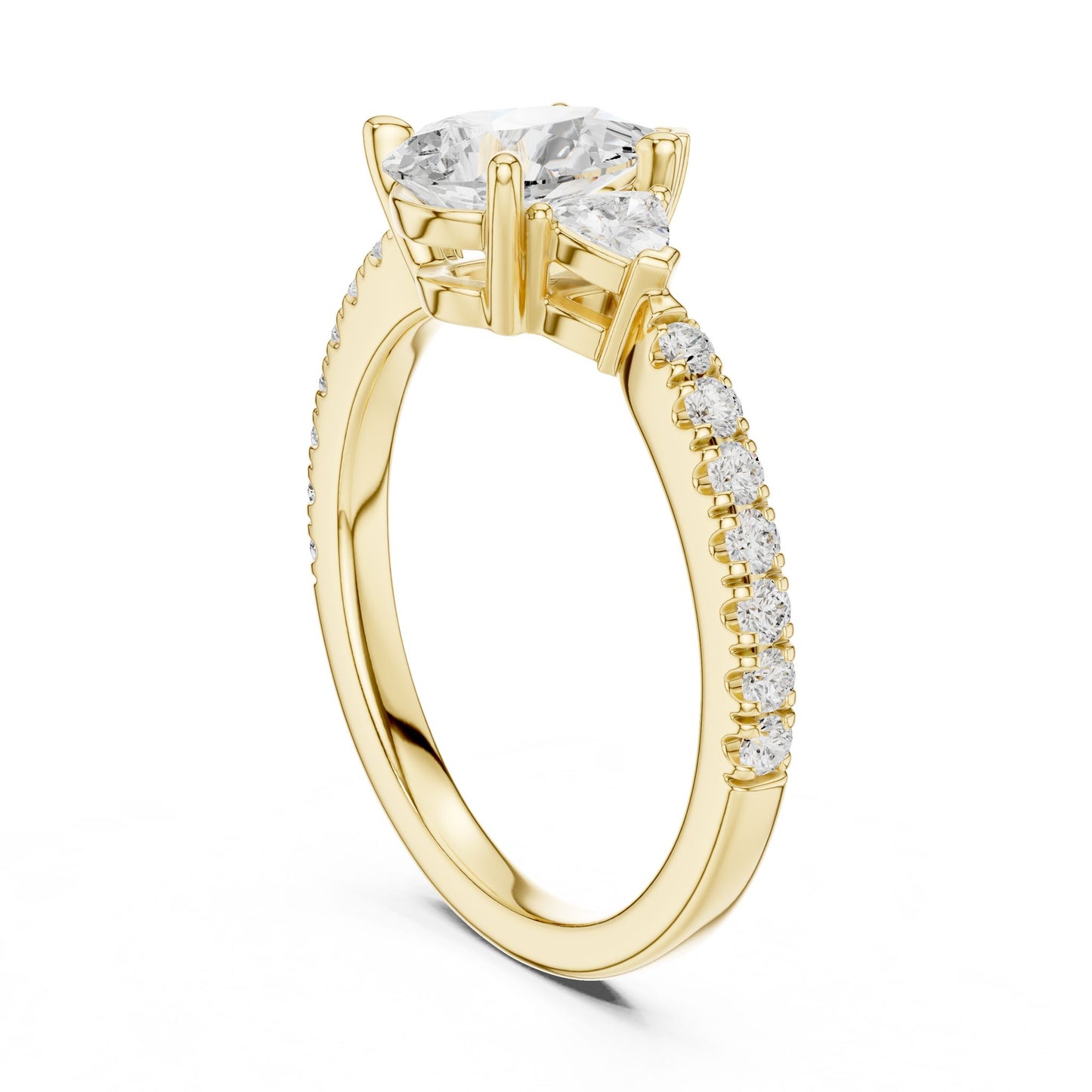 Pear Lab Grown Diamond Three-Stone Engagement Ring