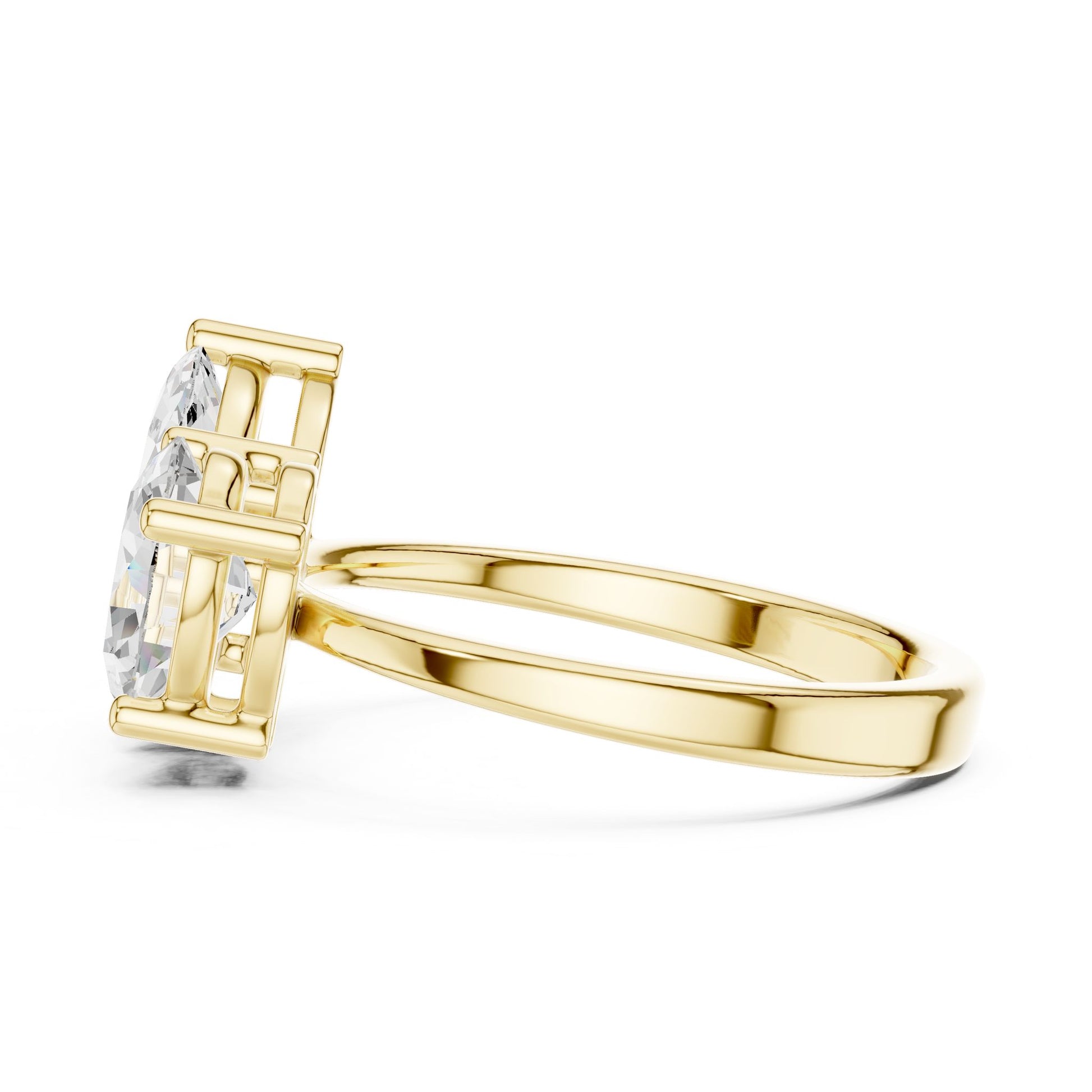 Pear Lab Grown Diamond Three-Stone Engagement Ring
