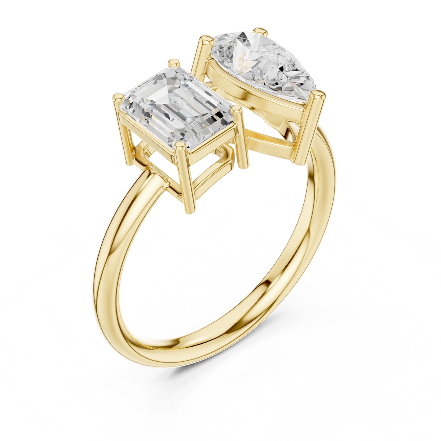 Pear Lab Grown Diamond Three-Stone Engagement Ring
