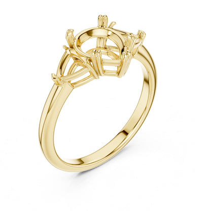 Pear Lab Grown Diamond Three-Stone Engagement Ring