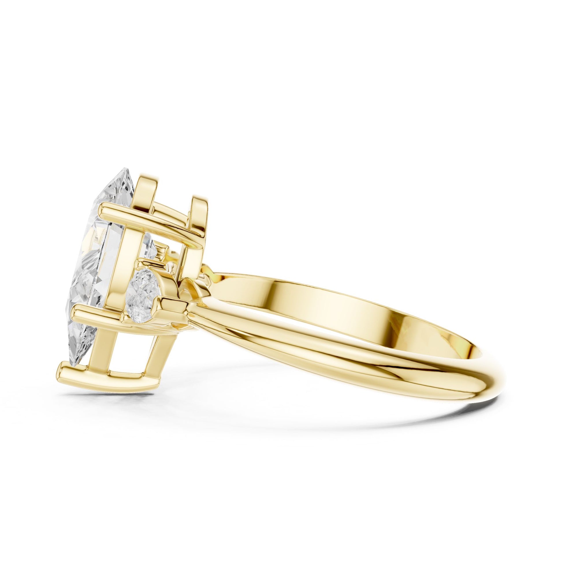 Pear Lab Grown Diamond Three-Stone Engagement Ring